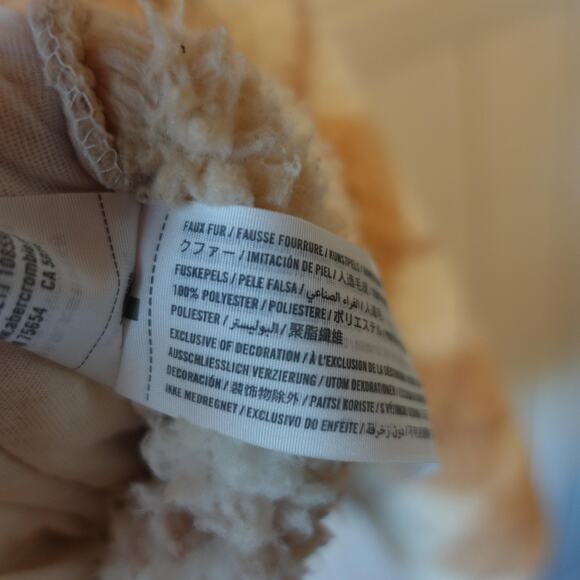 Hollister Sweater XS Tan Cream Argyle Sherpa Fleece Quarter Zip Cozy Sweatshirt - Picture 9 of 10